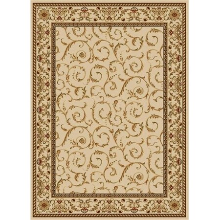 Radici Usa Inc Radici 1599-1541-IVORY Como Rectangular Ivory Transitional Italy Area Rug; 5 ft. 5 in. W x 7 ft. 7 in. H 1599/1541/IVORY